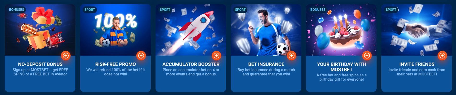 Bonuses from Mostbet